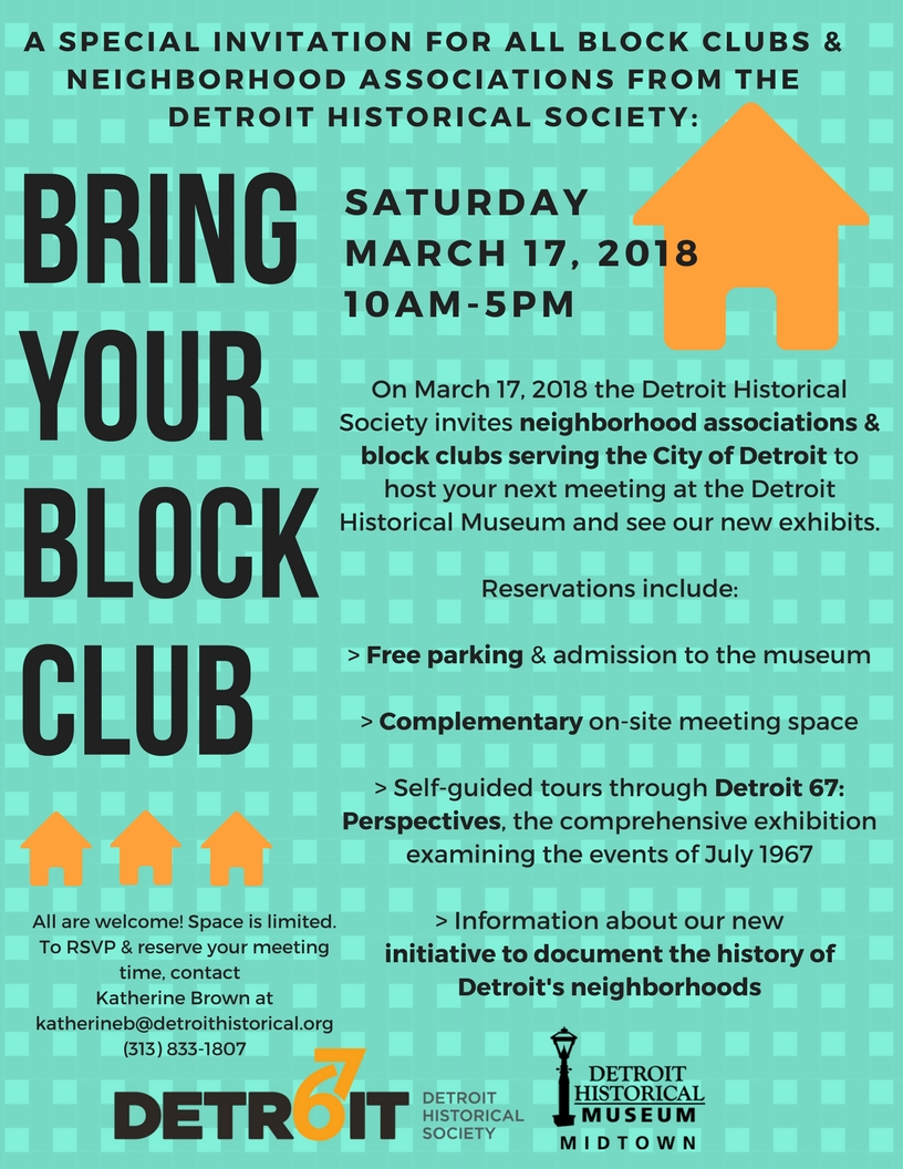 Bring Your Block Club Detroit Historical Society
